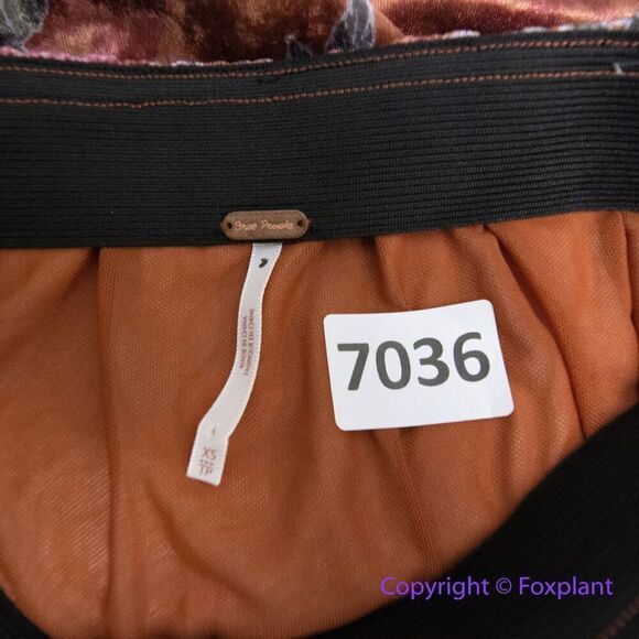 New! Free People Poets Velvet Sarong Skirt in Rust Combo, XS - Picture 11 of 15